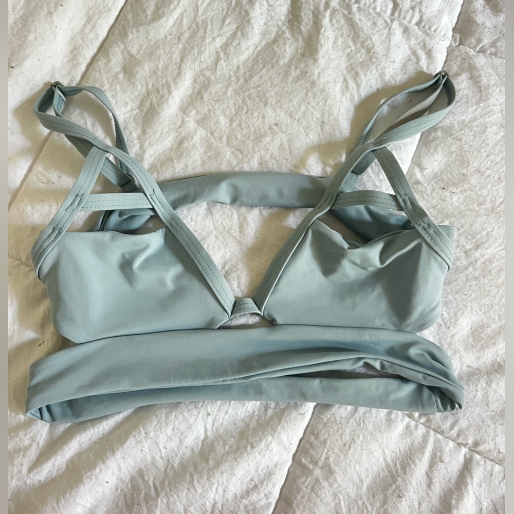 Light blue cut out bikini top